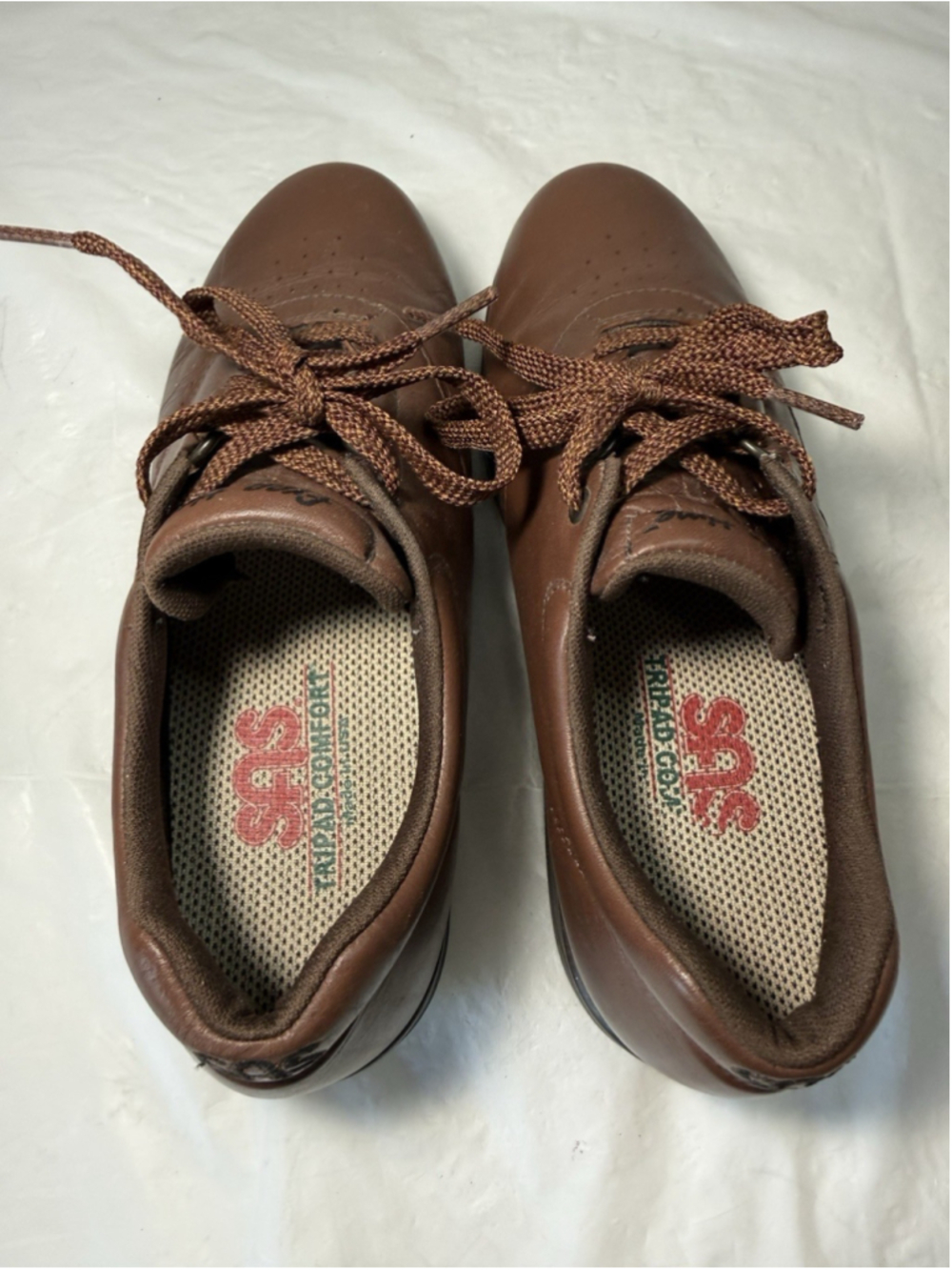 SAS Brown Leather Free Time Walking Shoe sz 7